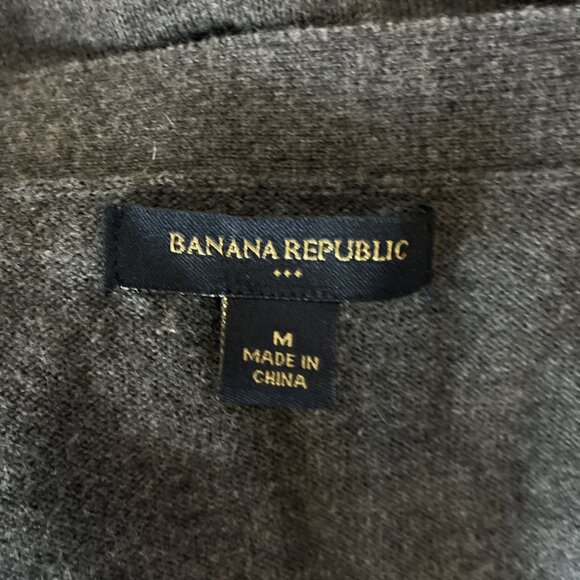 Banana Republic Womens Size M Cardigan Sweater Gray Beige Argyle Knit Button - Picture 6 of 8